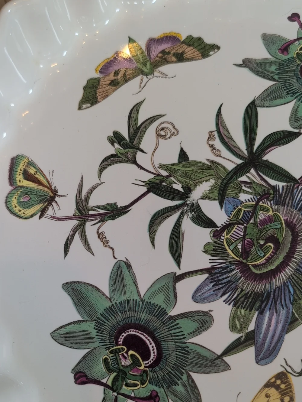 Vintage Portmeirion Fully Vitrified Botanic Garden Blue Passion Flower Oven Dish